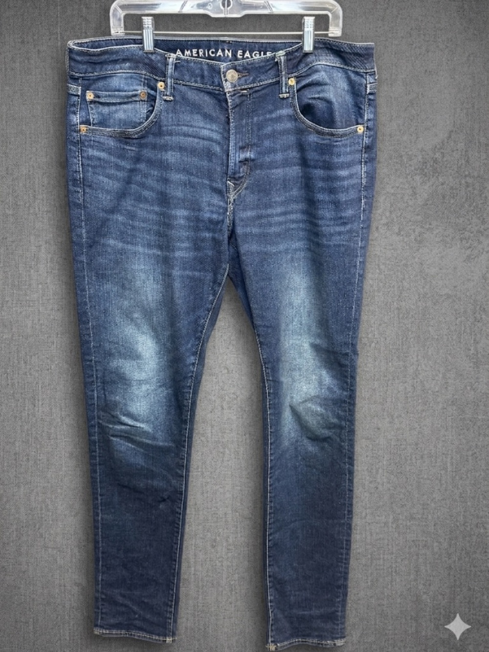 American Eagle Airflex+ Slim Straight Jeans Mens 36x36 Blue Stretch Denim / Tall